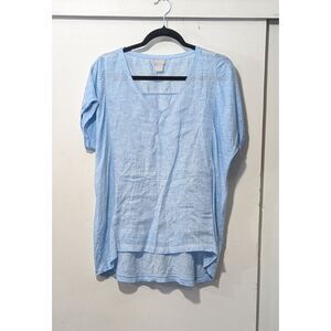 Chico's Heather Sky Blue LinenTunic sz. M